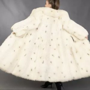 BLUE FOX COAT LUXURY FUR SWINGER VERY LONG